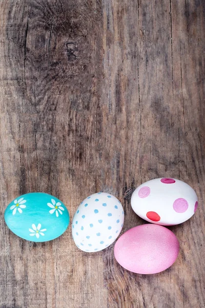 Feliz Páscoa Decorações Easter Eggs Com Copyspace — Fotografia de Stock