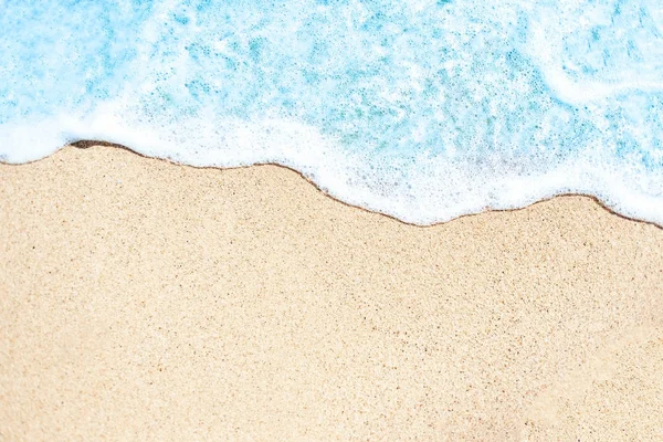 Morbida Onda Oceano Blu Sulla Spiaggia Sabbiosa Sfondo Con Posto — Foto Stock