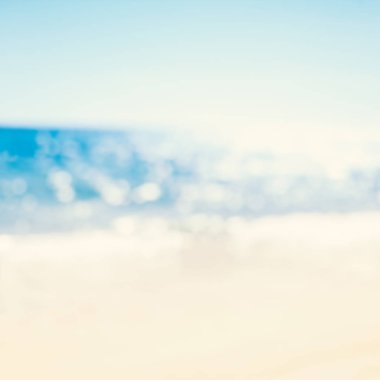 Yaz tropikal plaj bokeh arka plan, tropikal tatil ve seyahat kavramı. Kopya alanı