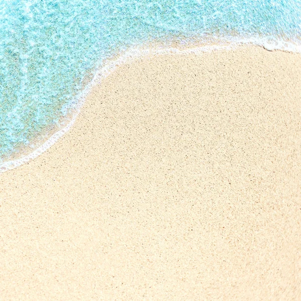 Morbida Onda Oceano Blu Sulla Spiaggia Sabbiosa Sfondo Con Posto — Foto Stock