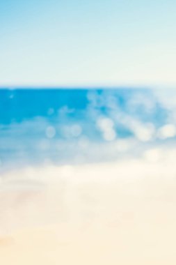 Yaz tropikal plaj bokeh arka plan, tropikal tatil ve seyahat kavramı. Kopya alanı