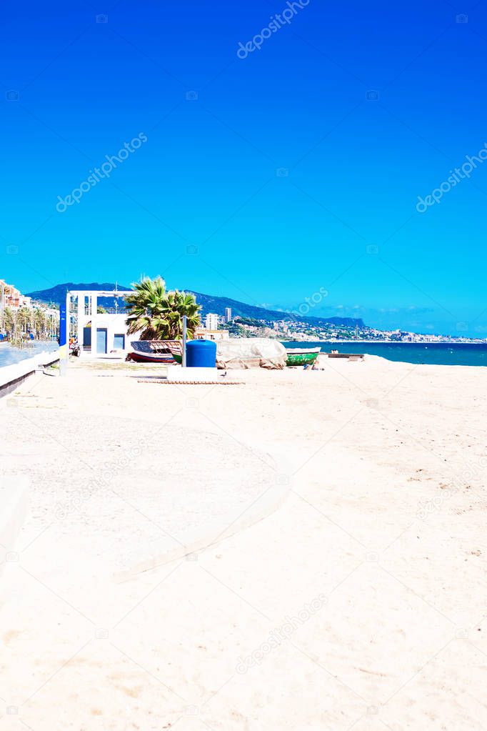 Empty sea and summer beach background with copy space -  tropical  vacation and travel conce