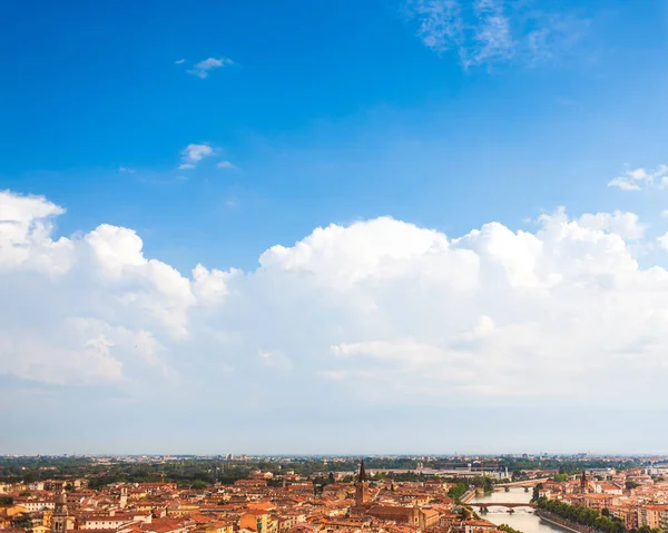 Flygfoto Över Verona Italien Venetoregionen Vackra Soliga Panorama Med Utrymme — Stockfoto