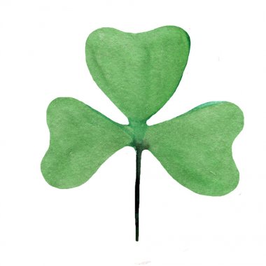Islak suluboya dört yapraklı yonca. Soyut St. Patrick suluboya el boyalı tatil simgesi