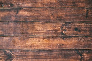 Kahverengi ahşap arka plan. Eski vintage doku kabuk ahşap, tablo veya yatay karanlık plakalar ile zemin. Düz yatıyordu. Doğa concep