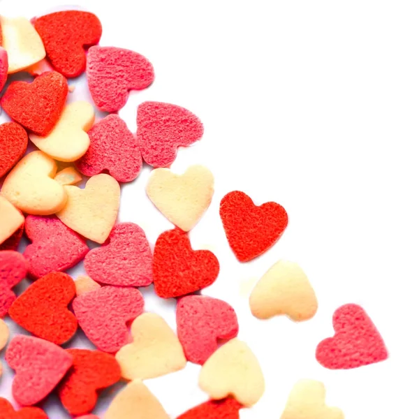 Sevgiliye Arka Plan Beyaz Boşaltmak Ile Yürekleri Sevgililer Günü Kartı — Stok fotoğraf