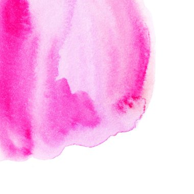 Abstract  Red and pink Watercolor background. Hand Painted Spot on a white. Watercolor texture with brush strokes.  clipart