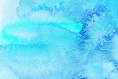 Suluboya mavi arka plan doku ya da arka plan olarak. Çamurcun veya turkuaz suluboya nokta