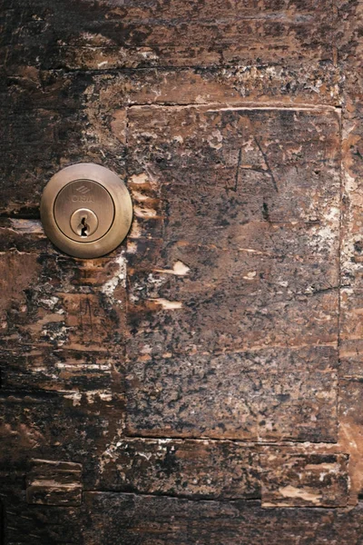 Wood Door Lock Old Vintage Ancient Wooden Background Old Texture — Stock Photo, Image