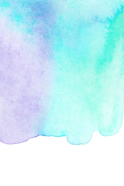 Textura Abstrata Pintura Mão Aquarela Isolada Sobre Fundo Branco Teal — Fotografia de Stock
