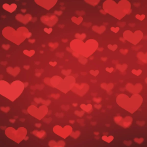 Fondo San Valentín Con Corazones Rojos Tarjeta Bokeh Abstracta Concepto — Foto de Stock