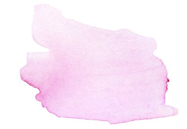 Pembe arka plan - ıslak mercan sulu boya leke tasarımınız için. Kağıt üzerinde renkli suluboya mürekkep spot boyama