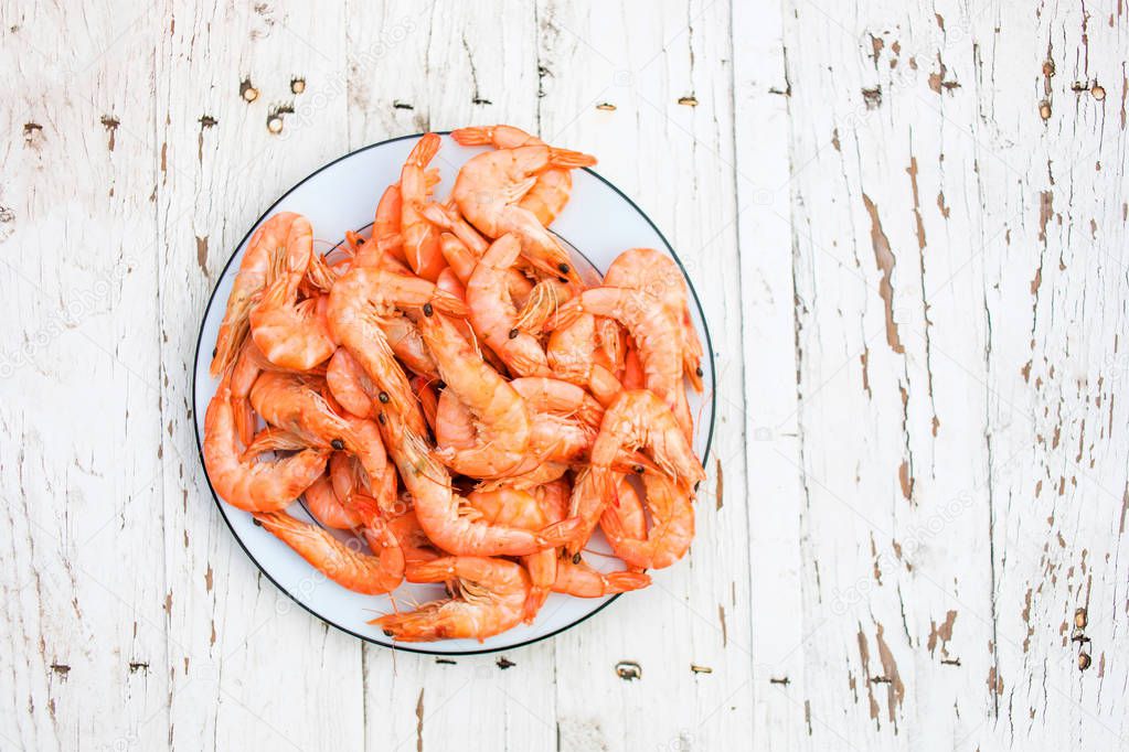 Cooked fresh  shrimps