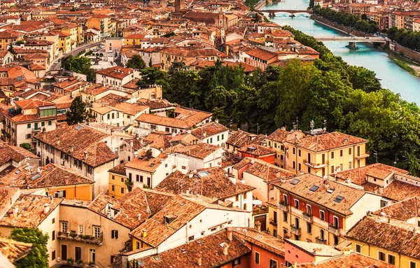Letecký pohled na Veronu, Itálie — Stock fotografie