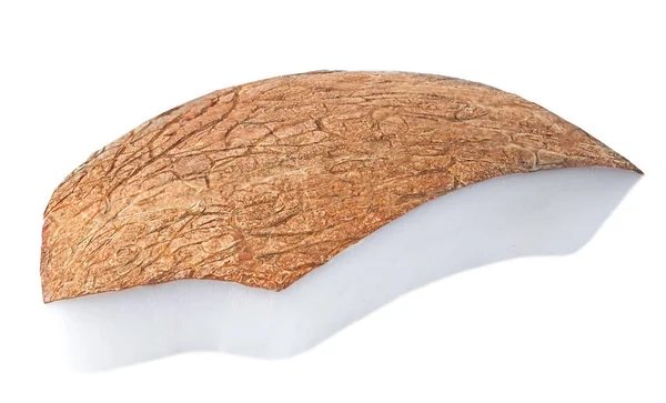 Verse Kokosnoot Stuk Geïsoleerd Witte Achtergrond — Stockfoto