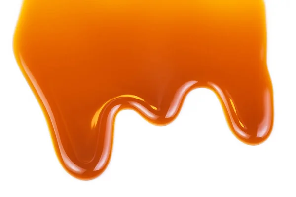 Sauce Caramel Sucrée Isolée Sur Fond Blanc — Photo