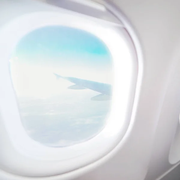 Vista Ventana Del Avión Dentro Una Aeronave —  Fotos de Stock