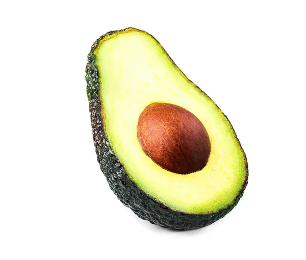 Avocado metà su bianco — Foto Stock