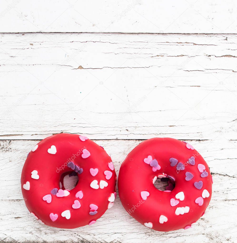 Donuts with heart sprinkles 