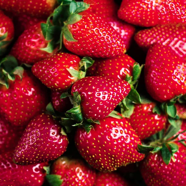 Fresh Strawberry Copy Space Text — Stock Photo, Image