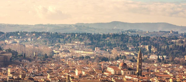 Panorama Cidade Florença Skyline Pôr Sol Fundo — Fotografia de Stock