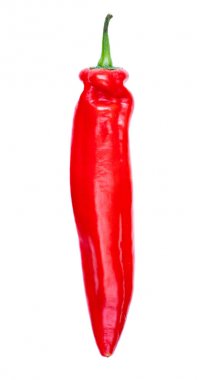 Kırmızı biber beyaz arkaplanda izole edildi.