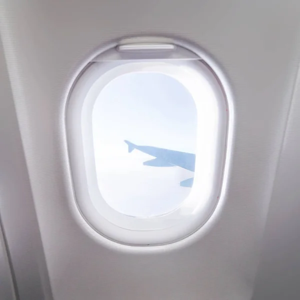 Uçak Içinde Uçak Penceresi Görünümü — Stok fotoğraf
