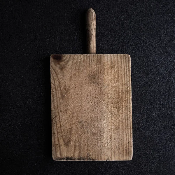 Old Cutting Board Black Background — Stock Photo, Image