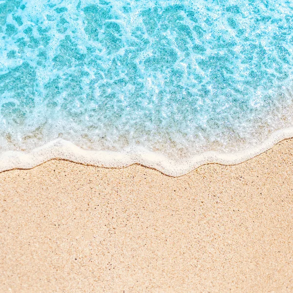Měkká Vlna Modrého Oceánu Písku Létě — Stock fotografie