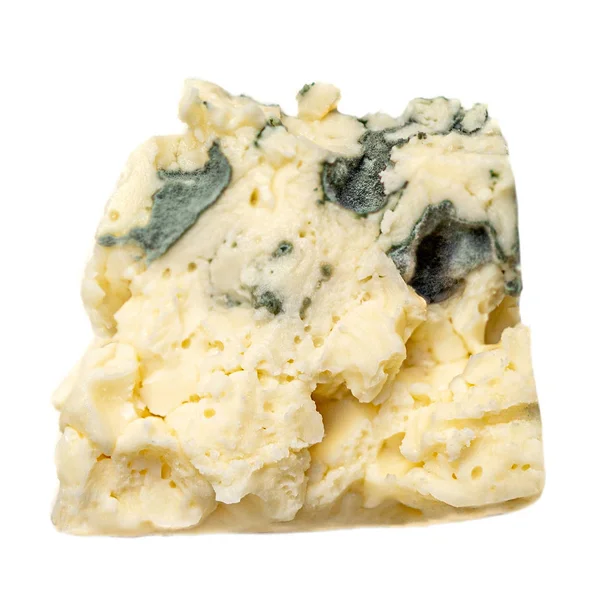 Pezzo di formaggio blu. Gorgonzola Formaggio isolato su bac bianco — Foto Stock