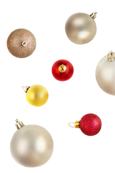 Christmas balls Pattern. Collection of Xmas baubles  isolated on — Stock Photo, Image