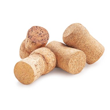 Wine corks Isolated on white background. Close up. Alcohol Corks macro. clipart