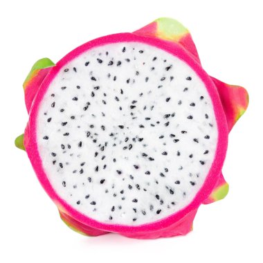 Ejderha meyvesi izole edildi. Beyaz arka planda taze egzotik Pitaya meyvesi. Makro