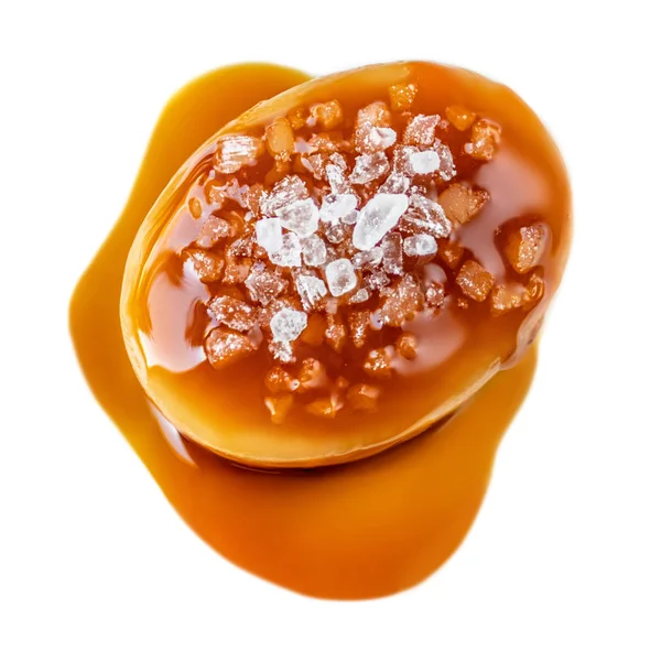 Toffee candy isolated.  Caramel with sauce on white background c — 스톡 사진