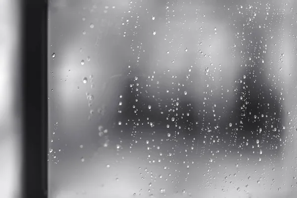 Rain water drops  on clear window.  Natural Pattern of raindrops — Stock Photo, Image