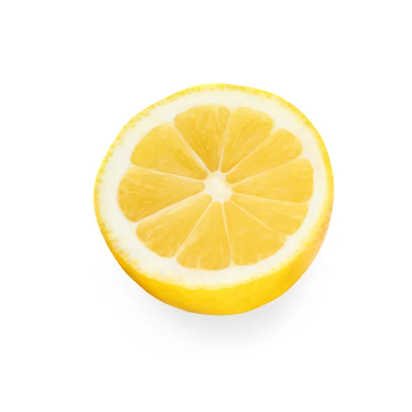 Fresh Lemon Fruit Cut Half Isolated White Background Summer Citrus — Stock Photo, Image