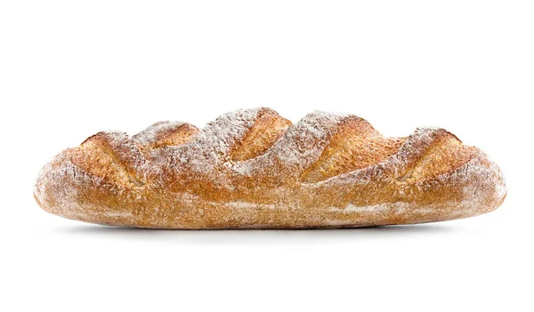 Свежеиспеченный Хлеб Изолирован Белом Фоне Целый Хлеб Плоский Лежал Концепция — стоковое фото