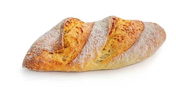 Свежеиспечённый Хлеб Белом Фоне Вид Сверху Пекарня Концепция Питания — стоковое фото