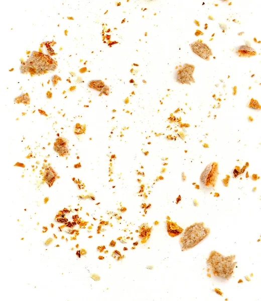 Bread Crumbs Isolated White Background Top Vie — Stock Photo, Image