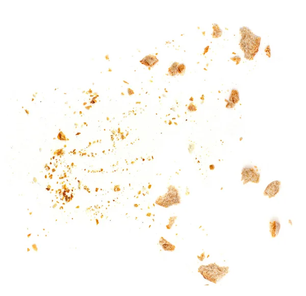 Bread Crumbs Isolated White Background Top Vie — Stock Photo, Image