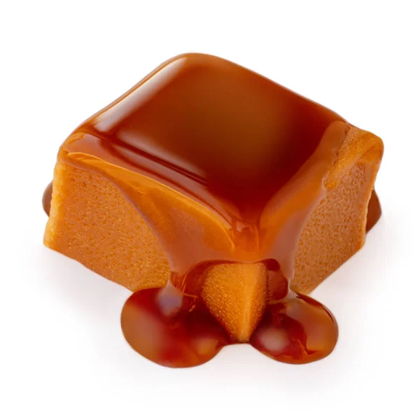 부드러운 카라멜 사탕은 배경에 놓아두었다 황금색 스카치 — 스톡 사진