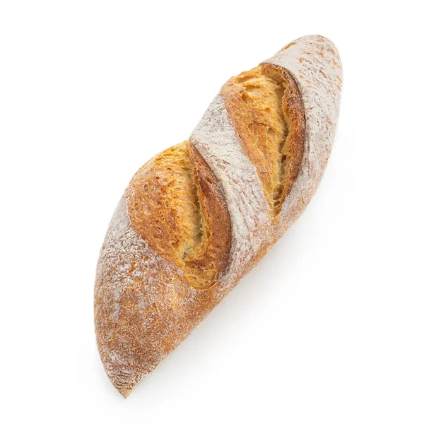 Свежеиспечённый Хлеб Белом Фоне Вид Сверху Пекарня Концепция Питания — стоковое фото
