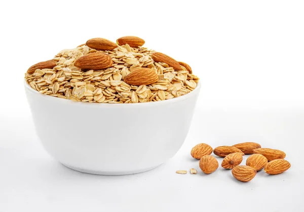 Healthy Oats Almonds — Stock Photo, Image