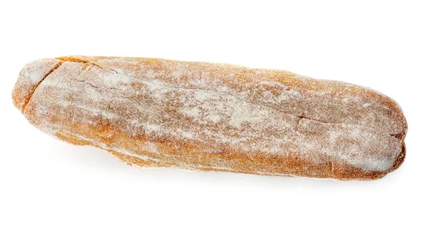 Pane Affettato Isolato Fondo Bianco Baguette Pane Vista Dall Alto — Foto Stock