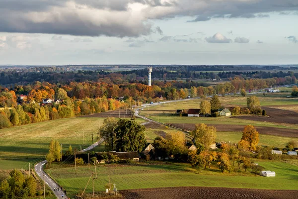 Vista de estrada de cima no outono — Fotografia de Stock