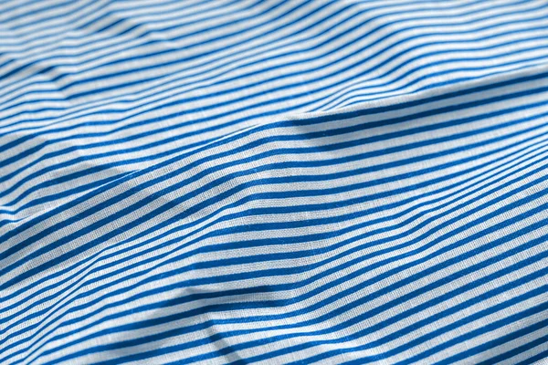 Klassisch Blau Und Weiß Gestreifte Textur Zerknitterte Helle Farbige Baumwolle — Stockfoto