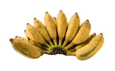 Ekili üzerinde muz izole beyaz arka plan.