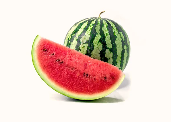 Wassermelone Isoliert Auf Weißem Hintergrund — Stockfoto