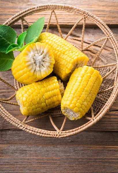 Close view on Homemade golden corn cob — Stock Photo, Image