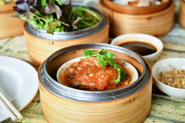 yumcha, dim sum bambu gemi içinde, 